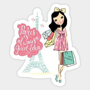 Shopping in Paris - always a good idea! Sticker